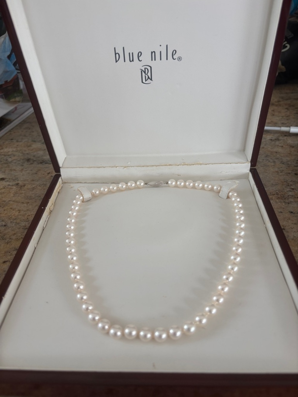 Blue Nile White Pearl Single-Strand Necklace
